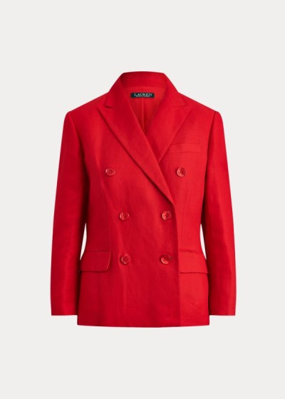 Blazer Ralph Lauren Mujer Rojos - Linen Twill - IUKBS4823